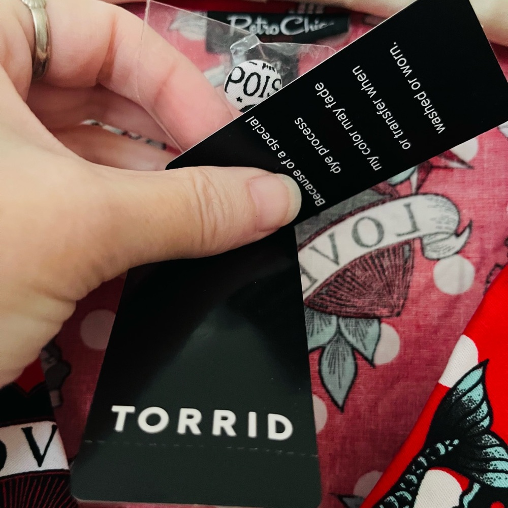 NWT Torrid Retro Chic Red Fit-and-Flare Pinup Style Dress with Belt - Picture 11 of 15